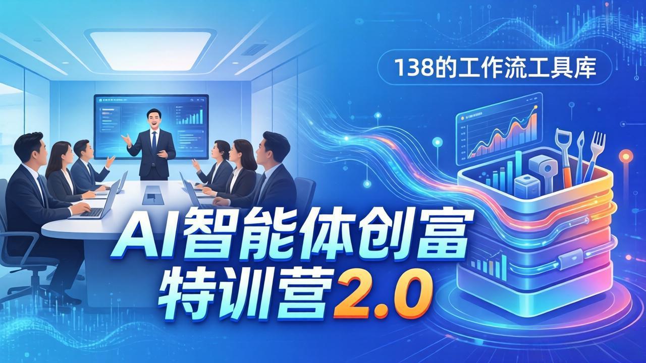 AI智能体创富训练营2.0：3天闭门直播+视频课+工具库，从0到1搭建智能体附138个工作流-鑫梵淘