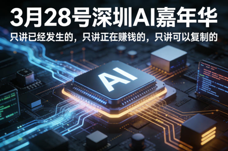 3月28号深圳AI嘉年华，只讲已经发生的，只讲正在賺钱的，只讲可以复制的-鑫梵淘