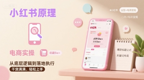 小红书原理以及详细实操流程，小红书电商教程-鑫梵淘