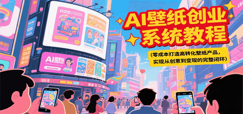 AI壁纸创业系统教程，零成本打造高转化壁纸产品，实现从创意到变现的完整闭环-鑫梵淘