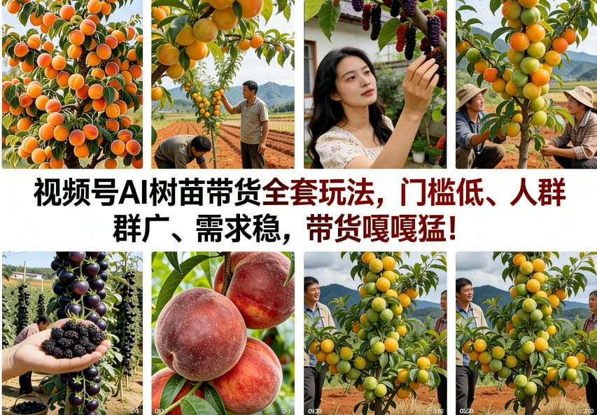 视频号AI树苗带货全套玩法，门槛低、人群广、需求稳，带货嘎嘎猛！(更新0908)-鑫梵淘