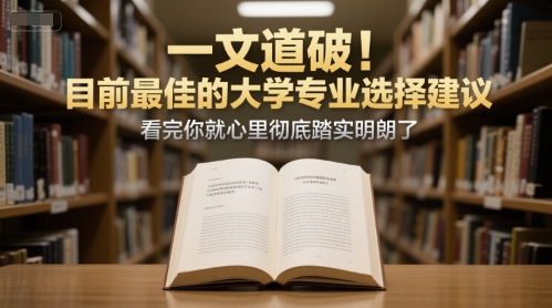 付费文章：一文道破！目前最佳的大学专业选择建议，看完你就心里彻底踏实明朗了-鑫梵淘