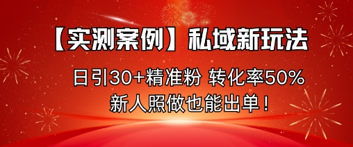 【实测案例】私域新玩法，日引30+精准粉，转化率50%，新人照做也能出单！-鑫梵淘