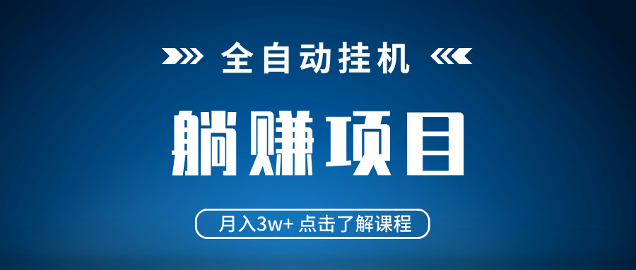 全自动挂机项目 月入3w+ 真正躺平项目 不吃电脑配置 当天见收益-鑫梵淘