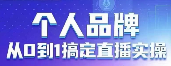 个人品牌：从0到1搞定直播实操，用直播为你的个人品牌赋能，六大实操板块，放大个人影响力-鑫梵淘