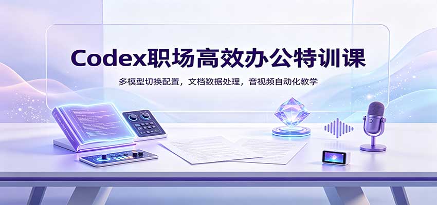 Codex职场高效办公特训课：多模型切换配置，文档数据处理，音视频自动化教学-鑫梵淘