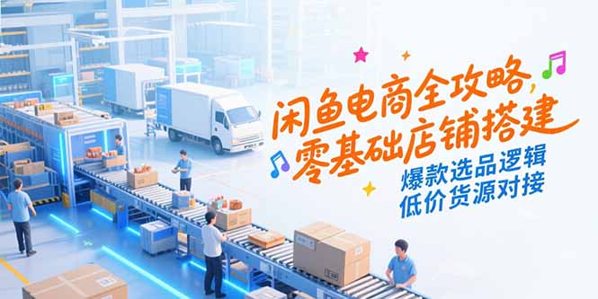 闲鱼电商全攻略，零基础店铺搭建，爆款选品逻辑，低价货源对接-鑫梵淘