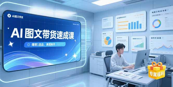 AI图文带货速成课，养号引流秘籍，爆款选品策略，美图制作全流程-鑫梵淘