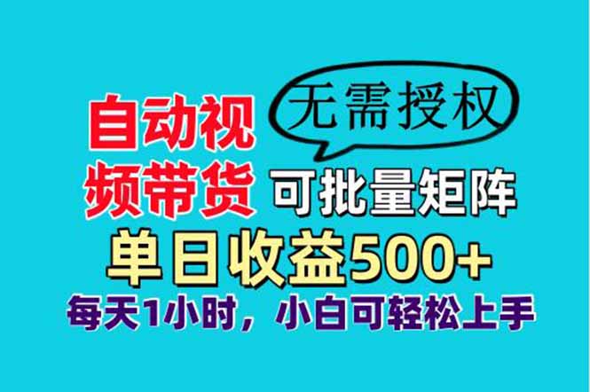 自动视频带货，可批量矩阵，单日收益500+、轻松实现睡后收益，小白可…-鑫梵淘