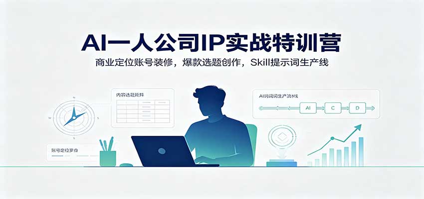 AI一人公司IP实战特训营：商业定位账号装修，爆款选题创作，Skill提示词生产线-鑫梵淘