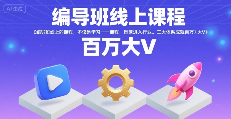 编导班线上课程，不仅是学习一门课程，更是进入一个行业，三大体系成就百万大V-鑫梵淘