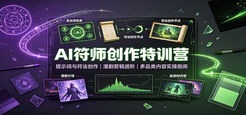 AI符师创作特训营：提示词与符法创作，漫剧剪辑进阶，多品类内容实操指南-鑫梵淘