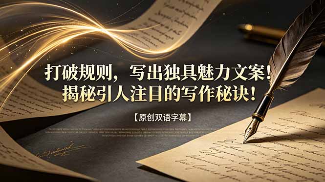 打破规则，写出独具魅力文案！揭秘引人注目的写作秘诀！【原创双语字幕】-鑫梵淘