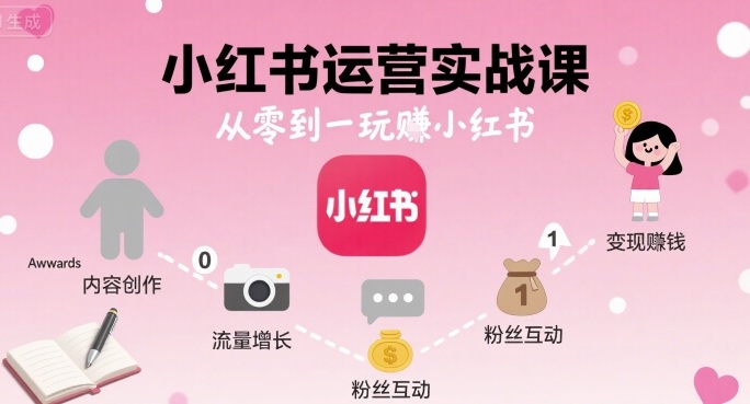 小红书运营实战课，从零到一玩賺小红书-鑫梵淘