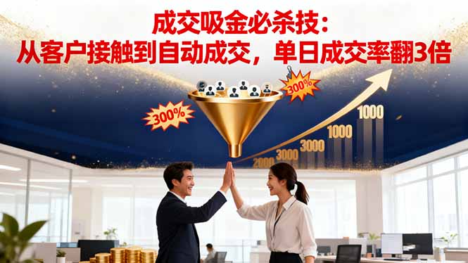 吸金成交营销必杀技：从客户接触到自动成交，单日成交率翻3倍-鑫梵淘