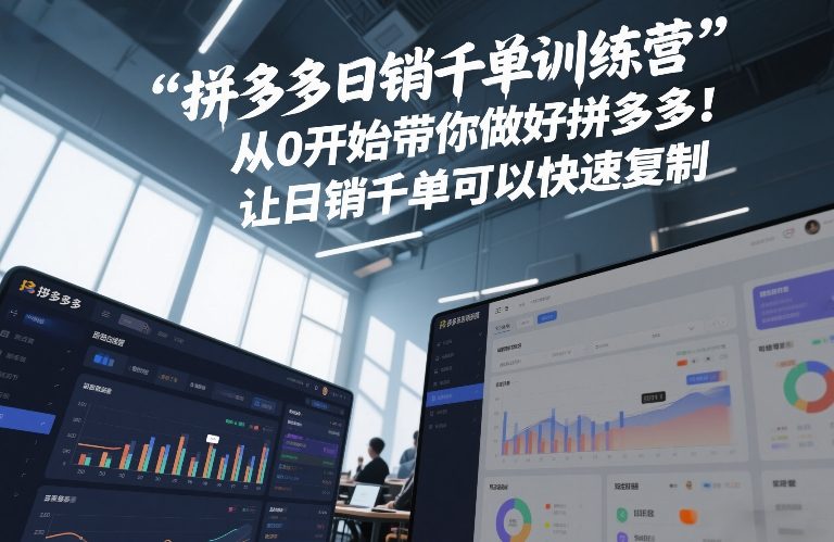 拼多多日销千单训练营，从0开始带你做好拼多多，让日销千单可以快速复制(更新26年9月)-鑫梵淘
