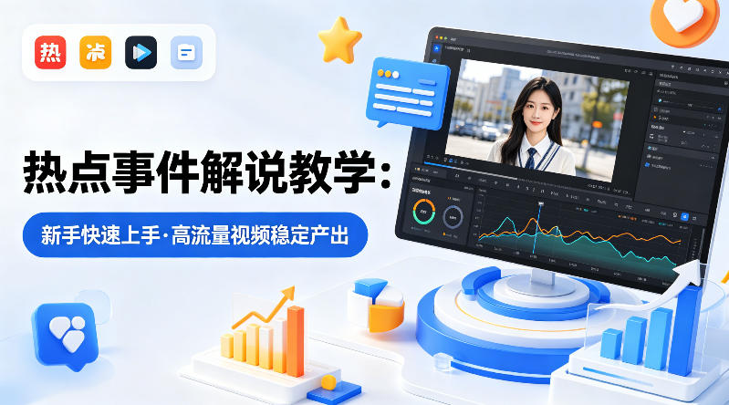 某大V的热点事件解说教学，新手也能快速上手，稳定产出高流量解说视频-鑫梵淘