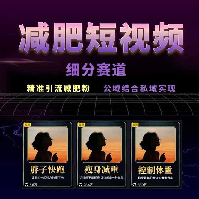 图片[1]-减肥短视频赛道运营课：素材准备-视频制作-引流变现全流程 (附素材-鑫梵淘