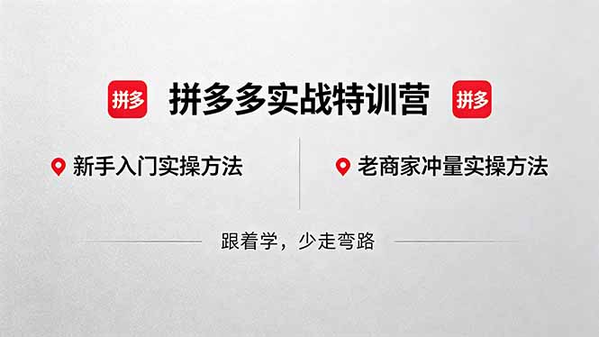 拼多多实战特训营(更新5月3-鑫梵淘