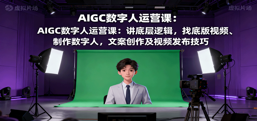 AIGC数字人运营课：讲底层逻辑，找底版视频、制作数字人，文案创作及视频发布技巧-鑫梵淘