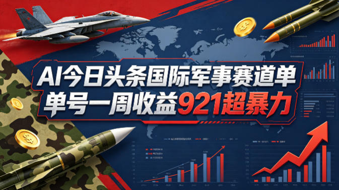 AI今日头条国际军事赛道，单号一周收益921，超暴力-鑫梵淘