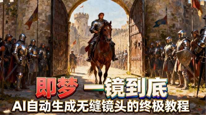 即梦AI一镜到底终极教程，智能补帧+运镜技巧，AI自动生成无缝丝滑长镜头高效出片-鑫梵淘
