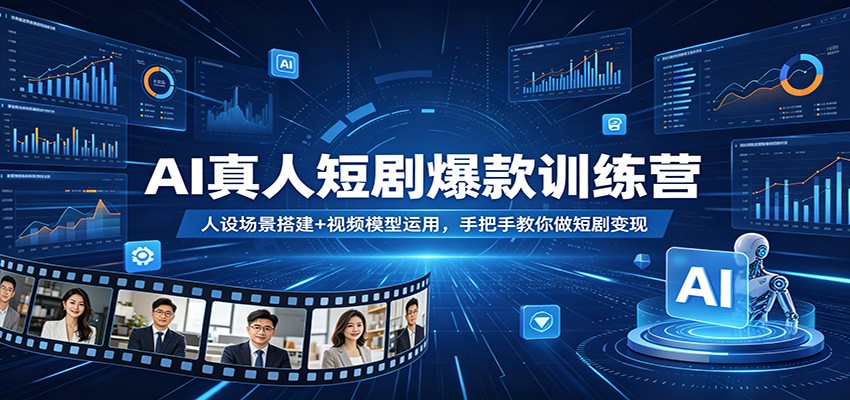 AI真人短剧爆款训练营：人设场景搭建+视频模型运用，手把手教你做短剧变现-鑫梵淘