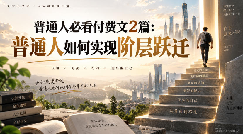 普通人必看付费文2篇：普通人如何实现阶层跃迁-鑫梵淘
