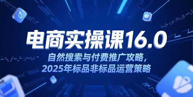 淘宝电商运营课16.0，自然搜索与付费推广攻略，2025年标品非标品运营策略-鑫梵淘