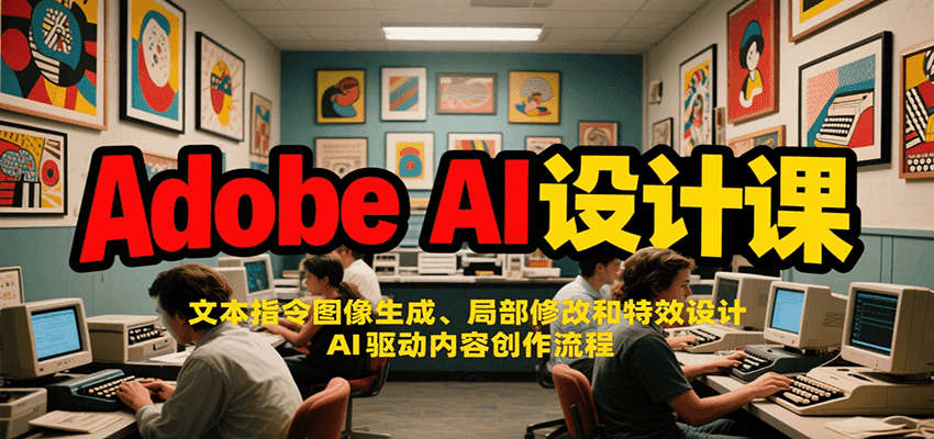 Adobe AI设计课：文本指令图像生成、局部修改和特效设计，AI驱动内容创作流程-鑫梵淘