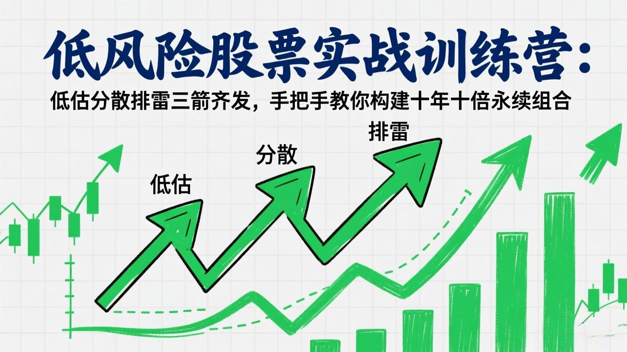 低风险股票实战训练营：低估分散排雷三箭齐发，手把手教你构建十年十倍永续组合-鑫梵淘