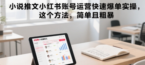 小说推文小红书账号运营快速爆单实操，这个方法，简单且粗暴-鑫梵淘