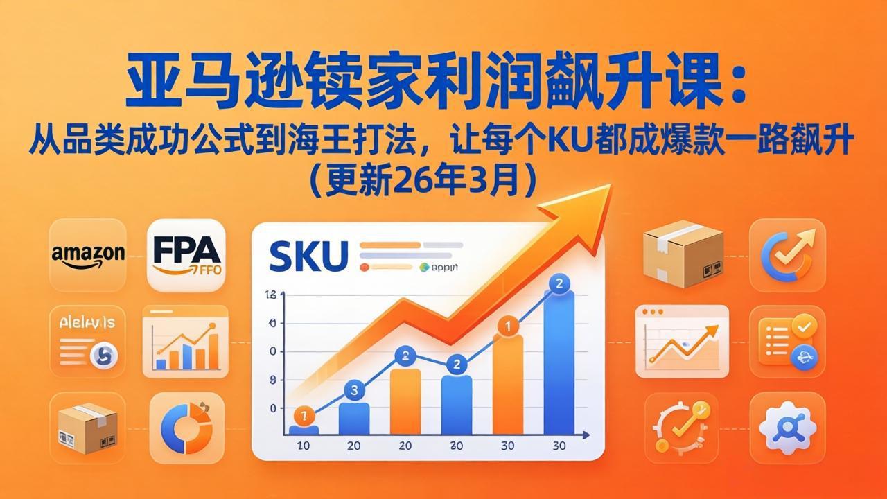 亚马逊卖家利润飙升课：从品类成功公式到海王打法，让每个SKU都成爆款一路飙升(更新26年3月-鑫梵淘