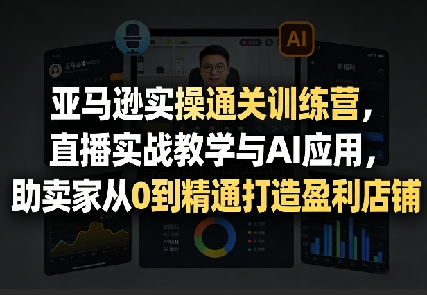亚马逊实操通关训练营，直播实战教学与AI应用，助卖家从0到精通打造盈利店铺(更新3月)-鑫梵淘