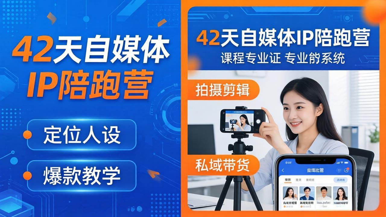 42天自媒体IP陪跑营-26年4月19更新：定位人设爆款全教学，拍摄剪辑私域带货一站式落地-鑫梵淘