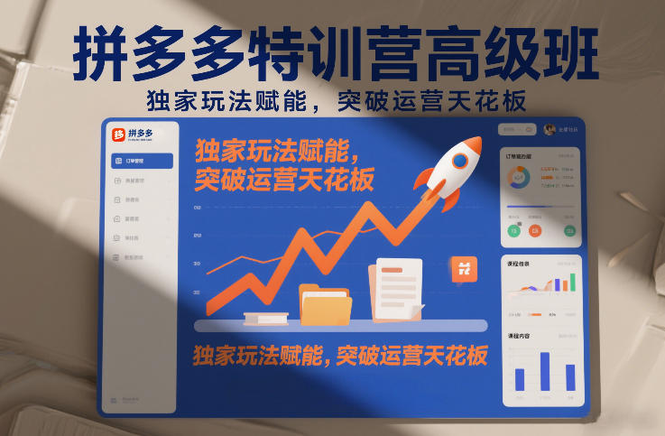 拼多多特训营高阶班，独家玩法赋能，突破运营天花板(更新26年3月13日)-鑫梵淘