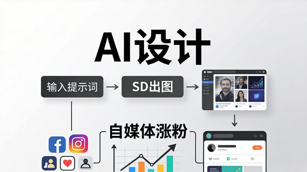 人人都是AI设计师：SD出图+自媒体涨粉一站教学，告别图文素材焦虑，AI设计让你轻松避开内卷-鑫梵淘