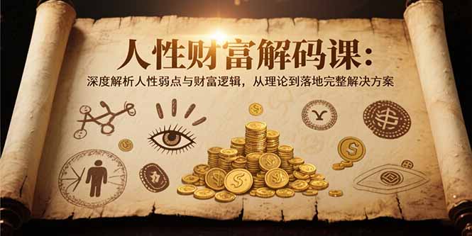 人性财富解码课6.0：深度解析人性弱点与财富逻辑，理论到落地完整解决方案-鑫梵淘