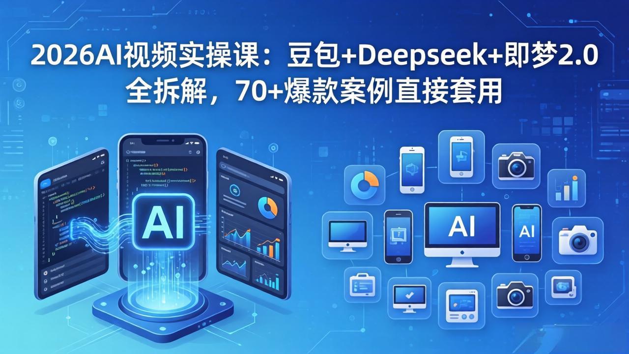 2026AI视频实操课：豆包+Deepseek+即梦2.0全拆解，70+爆款案例直接套用-鑫梵淘