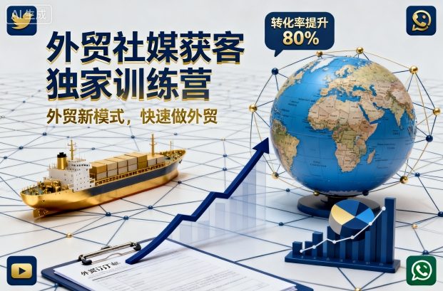 外贸社媒获客独家训练营，外贸新模式，快速做外贸(更新)-鑫梵淘