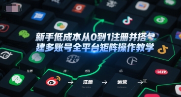 新手低成本从0到1注册并搭建多账号全平台矩阵操作教学，手机号-邮箱-IP-工具-鑫梵淘