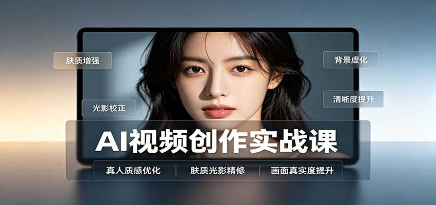AI视频创作实战课：人物面部情绪调试，真人质感优化，提示词模板与变现方向-鑫梵淘