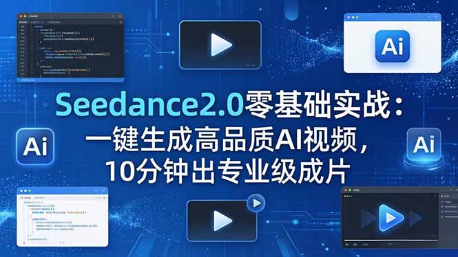Seedance2.0零基础实战：一键生成高品质AI视频，10分钟出专业级成片-鑫梵淘