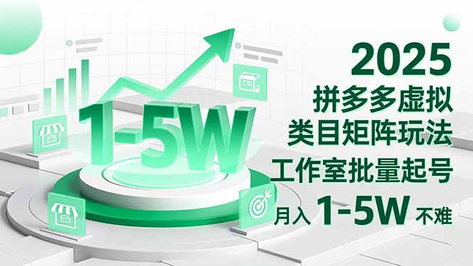 2025 拼多多虚拟类目矩阵玩法，工作室批量起号，月入 1-5W 不难-鑫梵淘