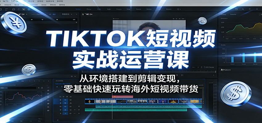 TIKTOK短视频实战运营课：从环境搭建到剪辑变现，零基础快速玩转海外短视频带货-鑫梵淘
