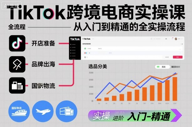 TikTok跨境电商实操课，从入门到精通的全实操流程-鑫梵淘