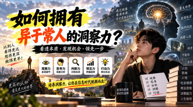 某公众号付费文章：如何拥有异于常人的洞察力？-鑫梵淘