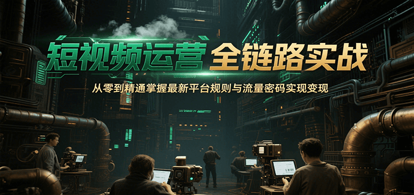 短视频运营全链路实战，从零到精通掌握最新平台规则与流量密码实现变现-鑫梵淘