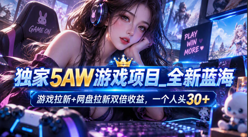 独家5AW游戏蓝海项目_游戏拉新+网盘拉新双倍收益，拉新一个30米-鑫梵淘