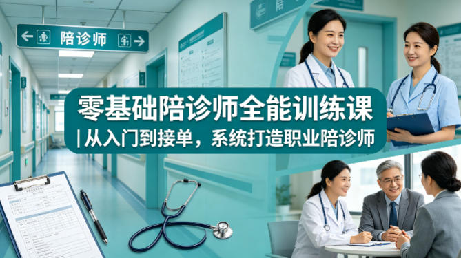零基础陪诊师全能训练课｜从入门到接单，系统打造职业陪诊师-鑫梵淘